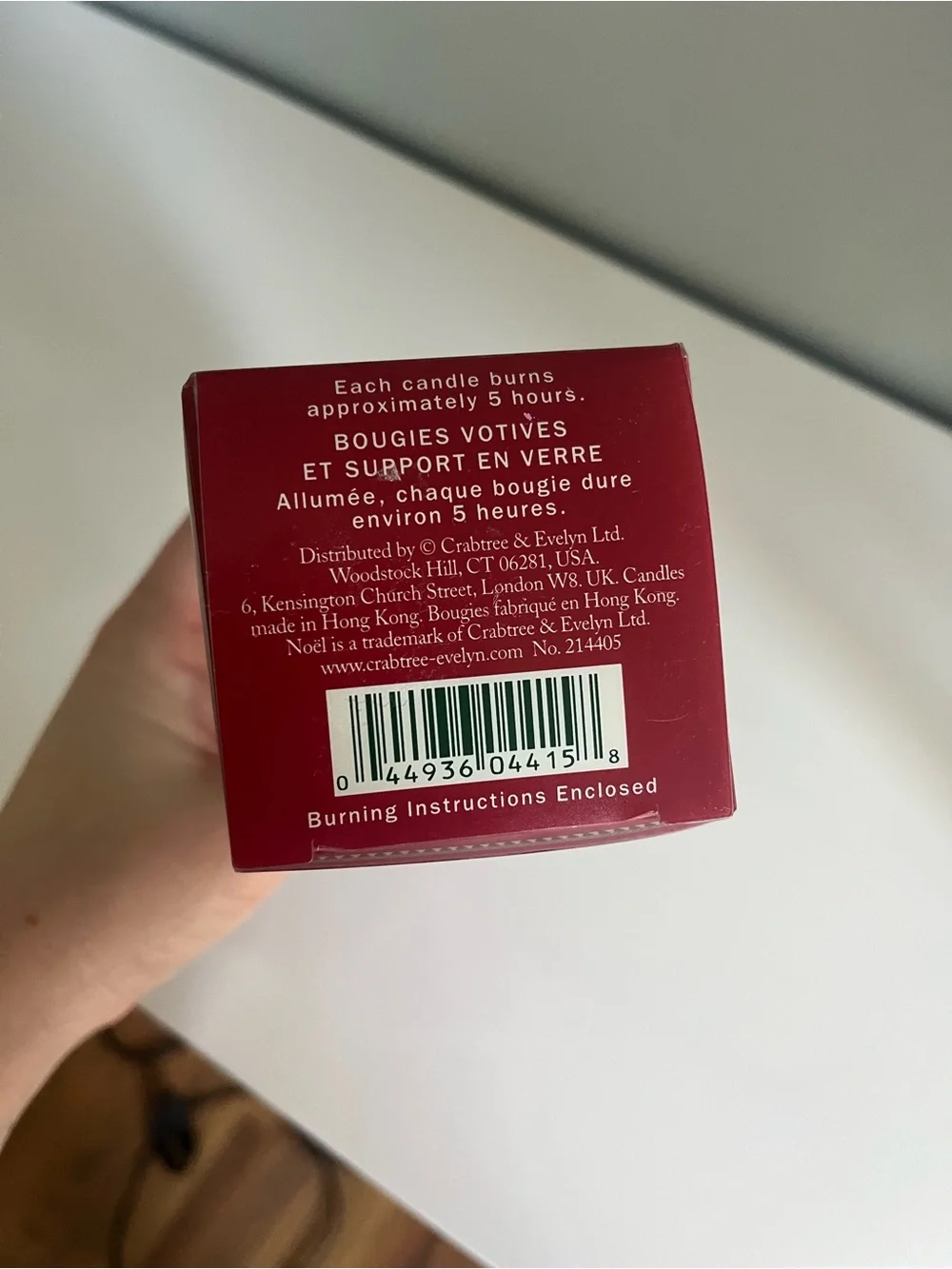Crabtree& Evelyn Noel glass Demi candles